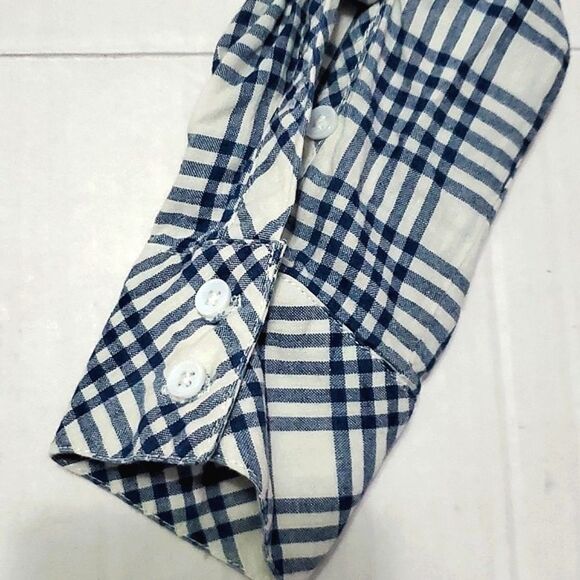 Soft Joie Revolvr Cydnee Blue Plaid Button Down Shirt Rodeo Festival - Picture 10 of 13